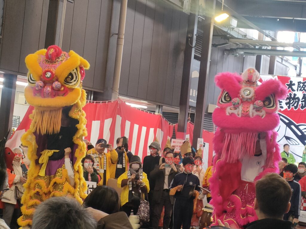 1月9日「第41回木津市場の献鯛式」に参加しました! 3 3.獅子舞